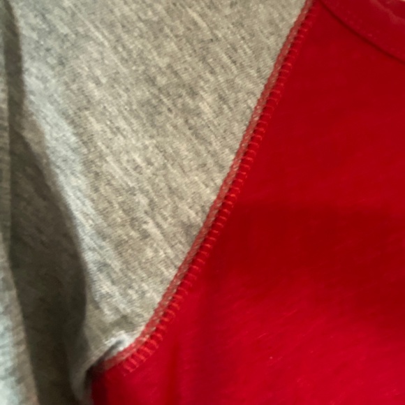 Primary Red & Gray Long Sleeve Baseball T-Shirt - Picture 2 of 6